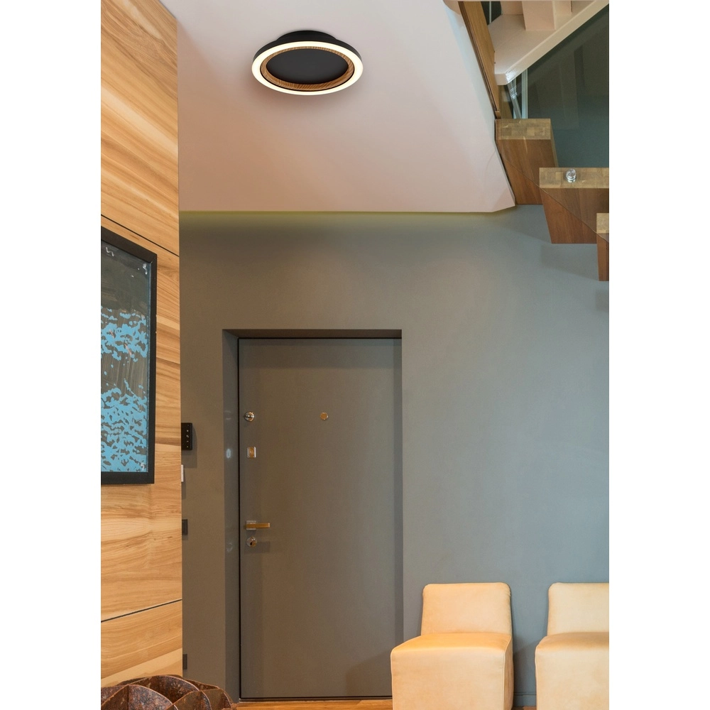 Ceiling lamp Dakari I Single ring black Globo 9007371531783