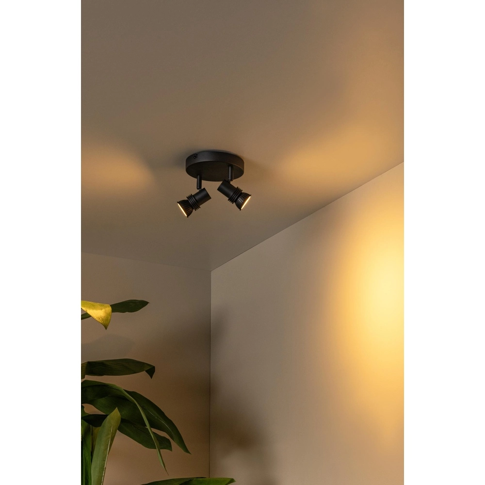 Ceiling spotlight Kianti 2-light black Lucide 5411212530868