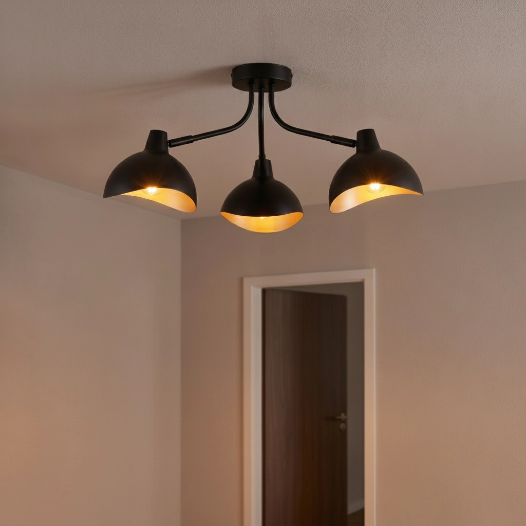 Ceiling lamp Geti M black with gold inside