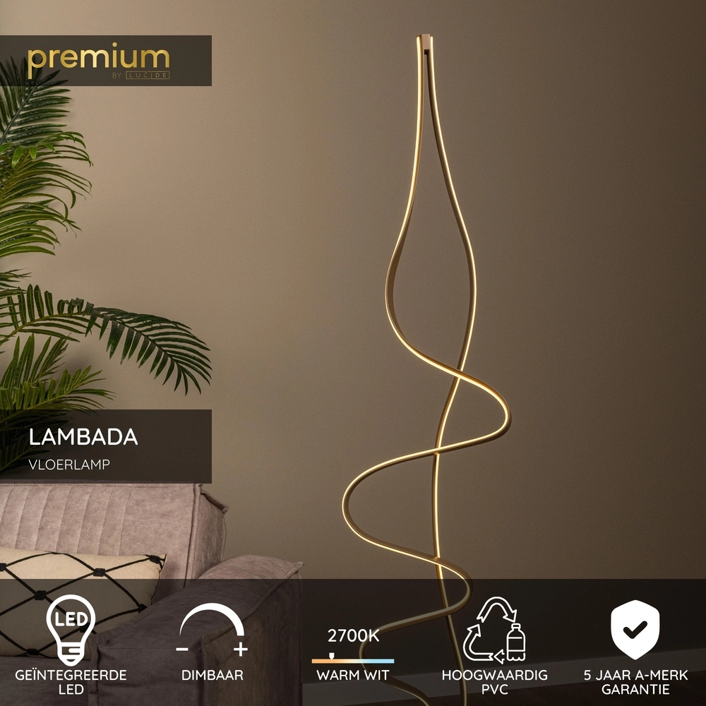Floor lamp Lambada design chamapgne Premium by Lucide 5411212520937