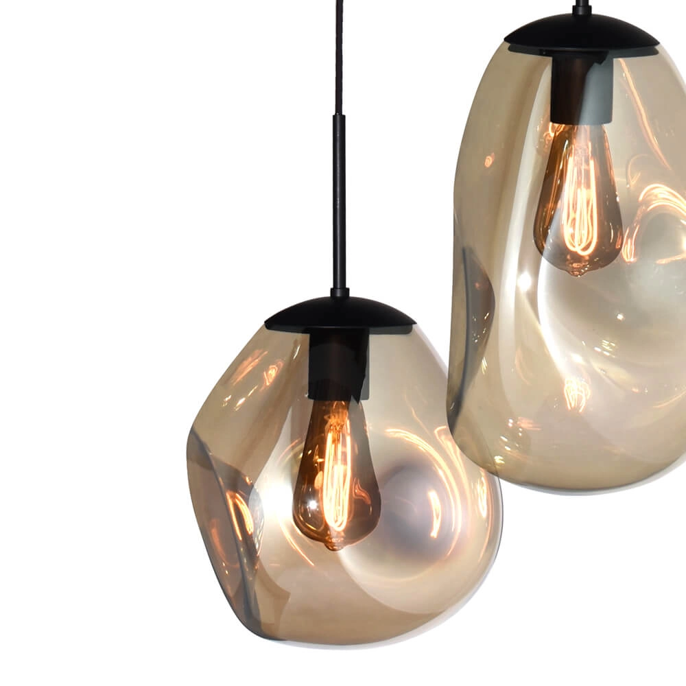 Hanging lamp Lava Oval 8x gold glass Masterlight 8718121290188