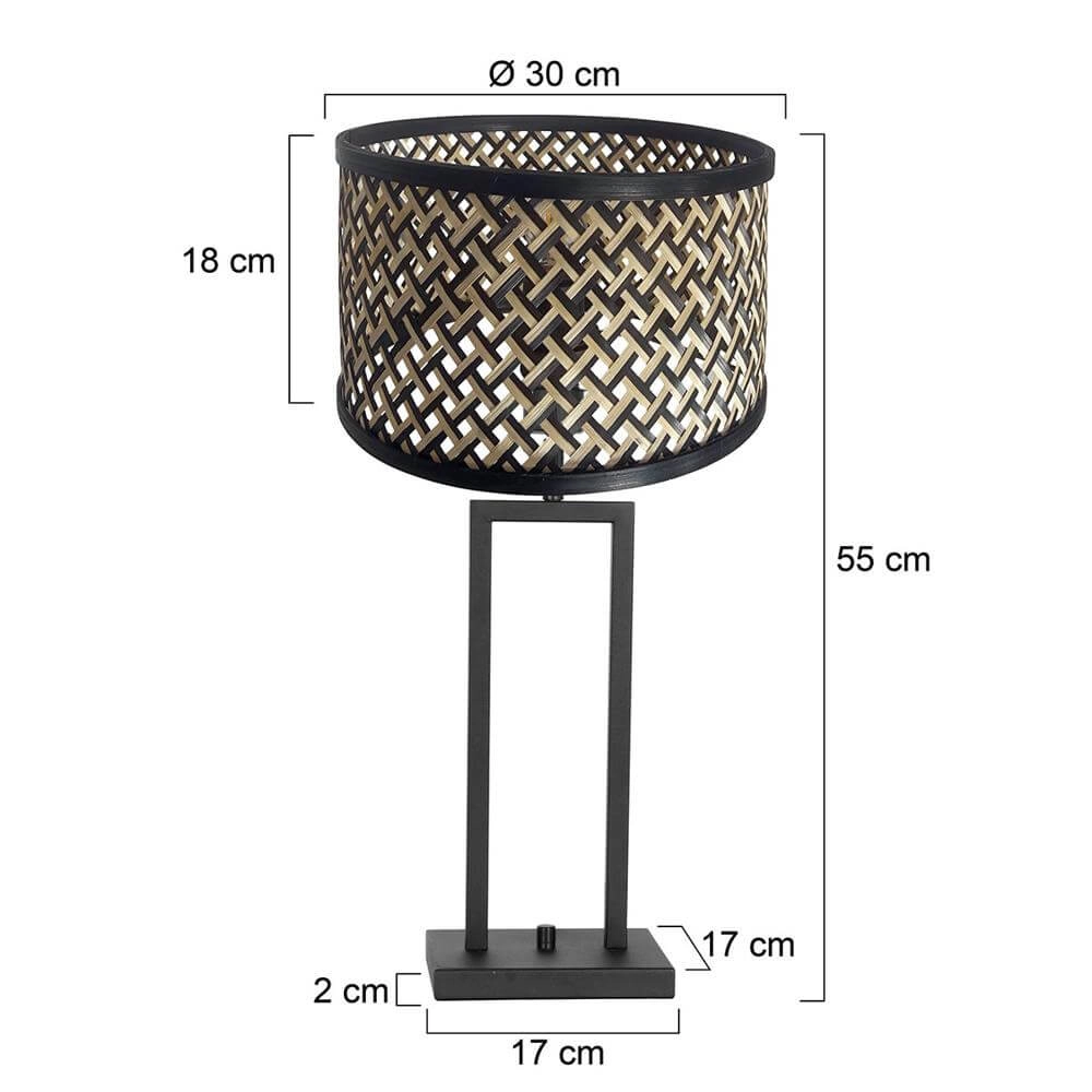 Table lamp Stang black with bamboo Steinhauer 8712746172027