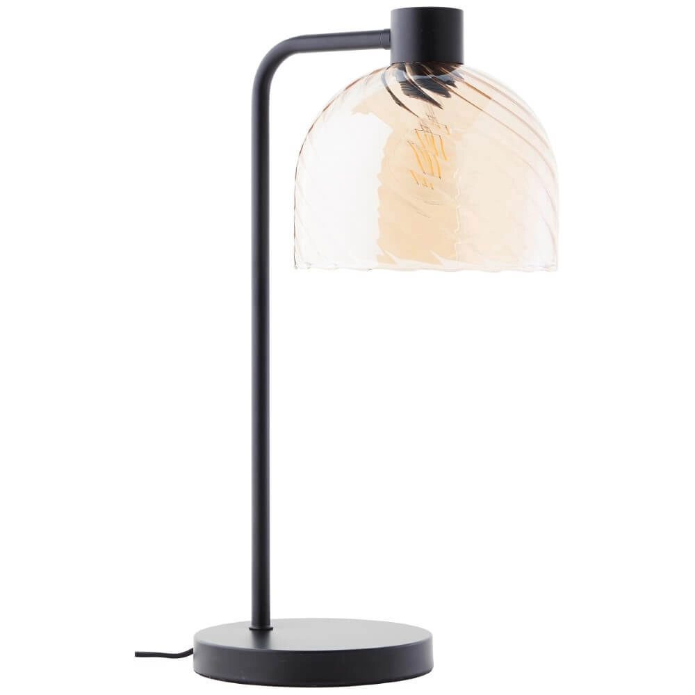 Table lamp Casto black with amber glass Brilliant 4004353446832