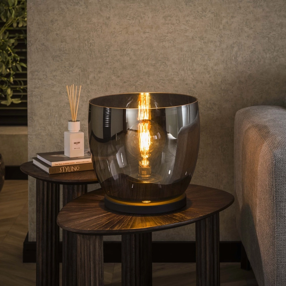 Floor lamp smoke glass UP Ø 33cm - 32cm high