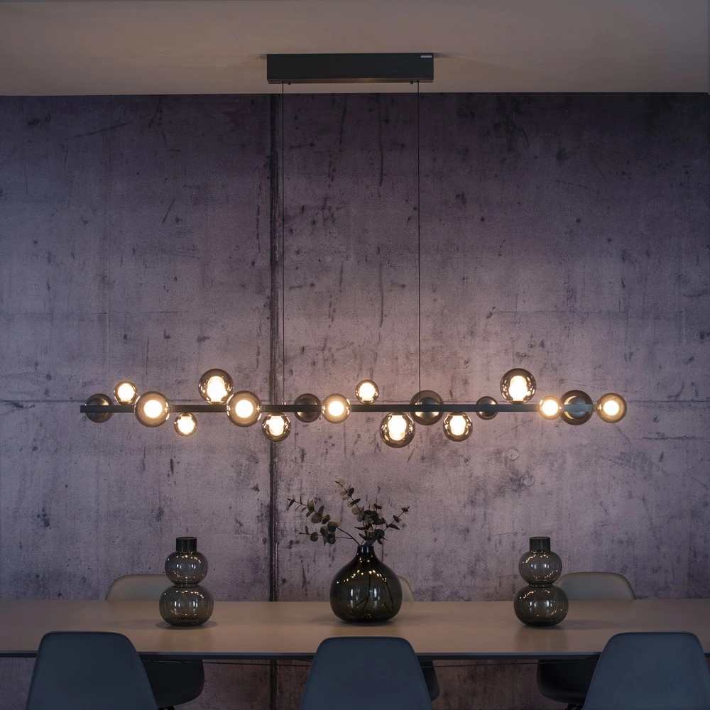 Dining table pendant lamp Pure E-Popup 18L - with smoke glass Paul Neuhaus 4012248396452