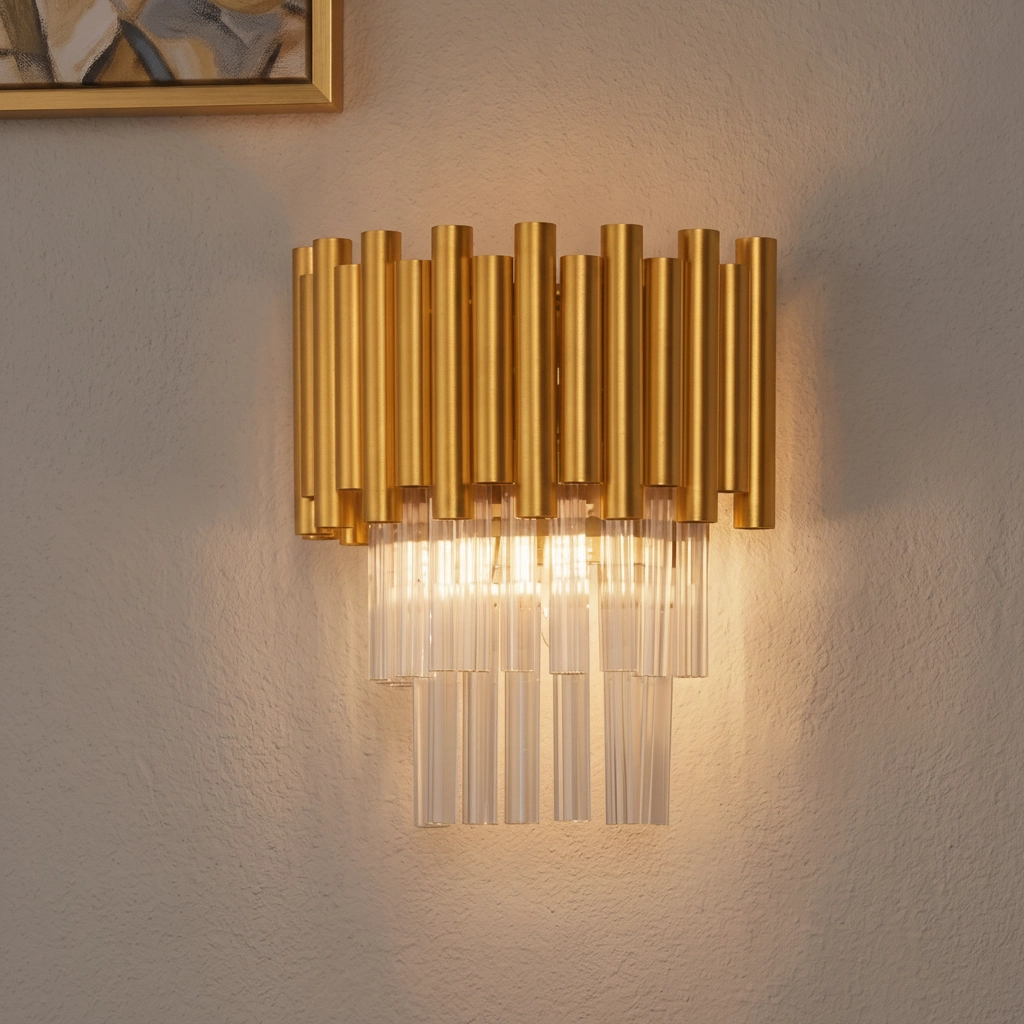 Wall lamp Magnolia Gold with crystal