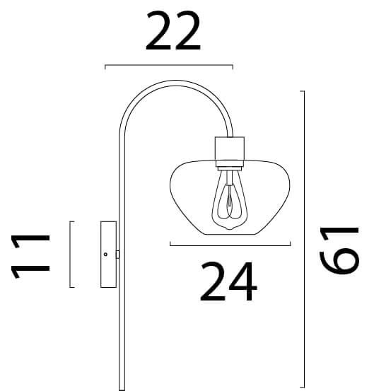 Wall lamp Genua black with gold glass Masterlight 8718121361161