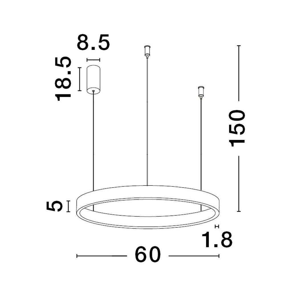 Golden pendant lamp Elowen design Ø 60cm Lyora 5212017439062