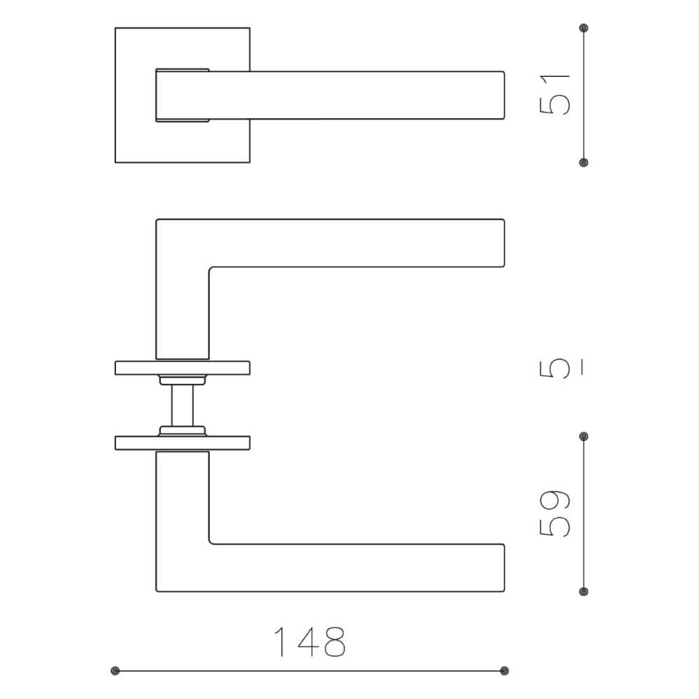 Door handle ABC bronze matt Olivari 8714186545911