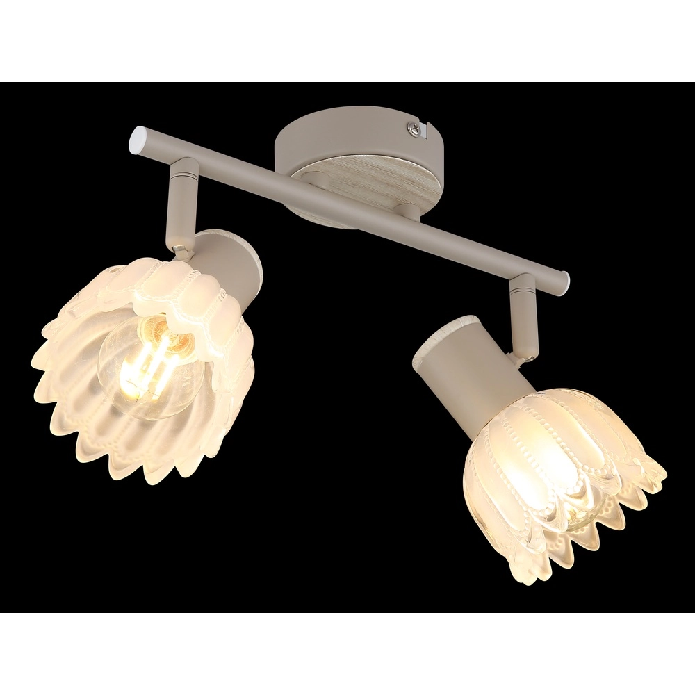 2-light ceiling spotlight Planta sand brown Globo 9007371569939