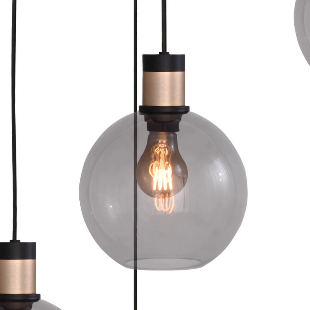 Vide hanging lamp Lazise 2 5x Ø 20cm gold with black Masterlight 8718121303857