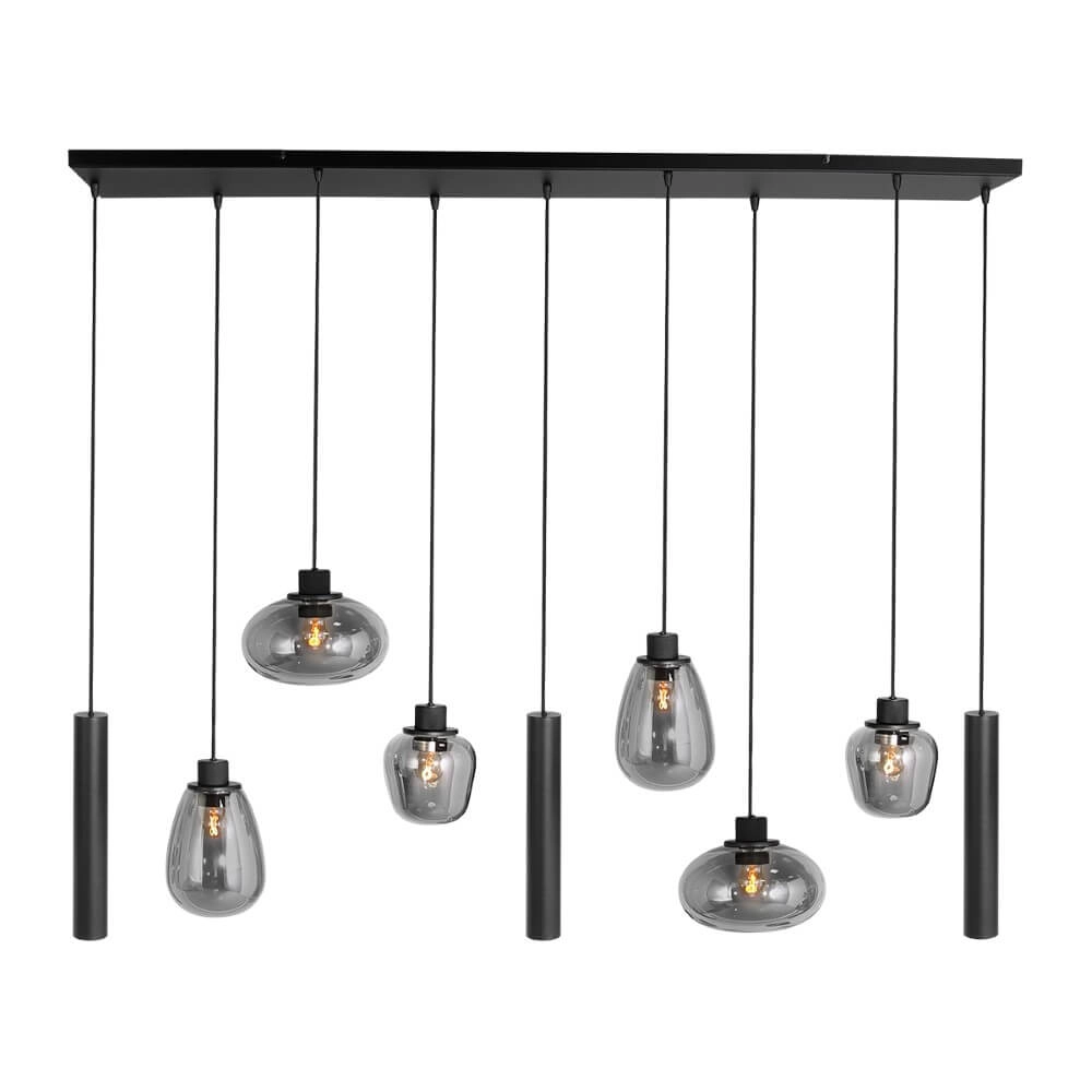 Dining table hanging lamp Reflexion black with smoked glass Steinhauer 8712746172959