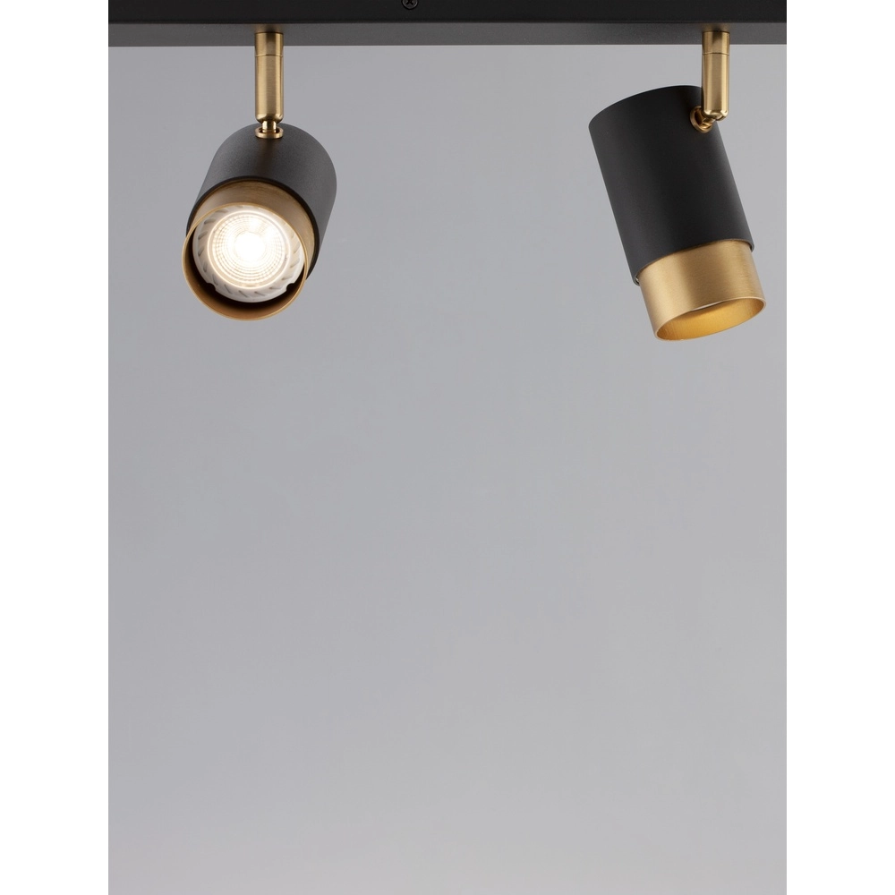 Ceiling spotlight Pogno 3-light black with gold straight Lyora 5212017430854