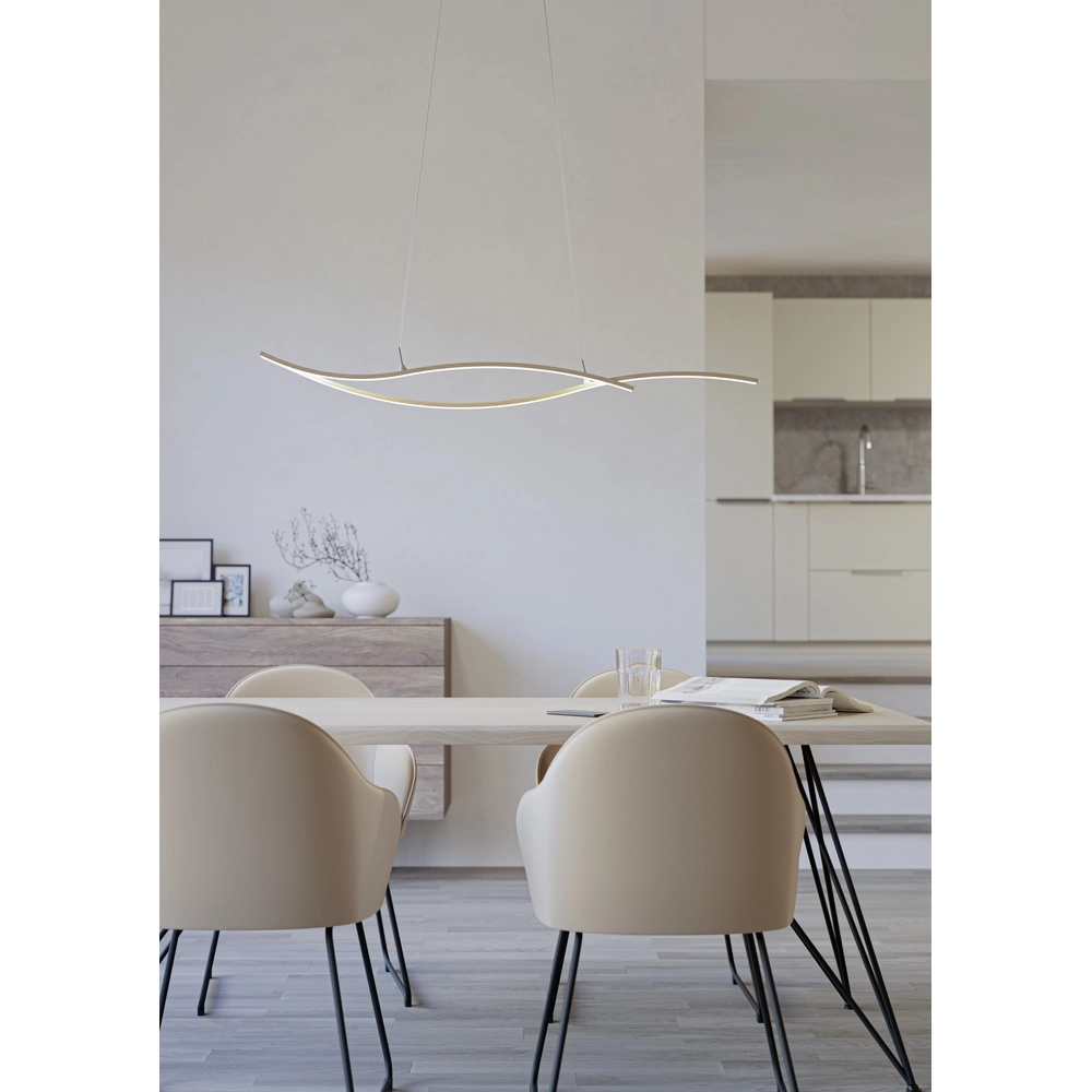 Led pendant light Grisolia 115cm - wood look Eglo 9008606316182