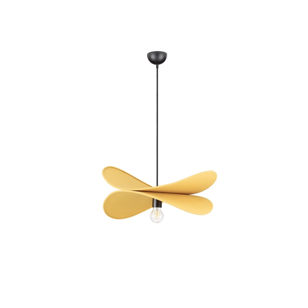 Modern pendant lamp Luve black with yellow Lyora 5212017493705