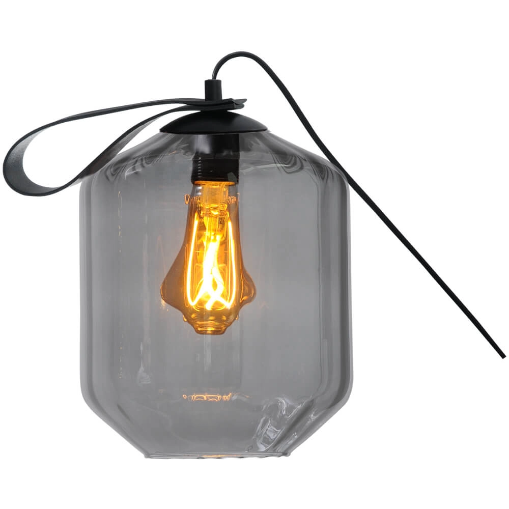Table lamp Porto Carry with Jagger smoke glass
