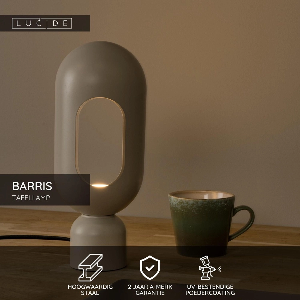 Table lamp Barris taupe Lucide 5411212051585