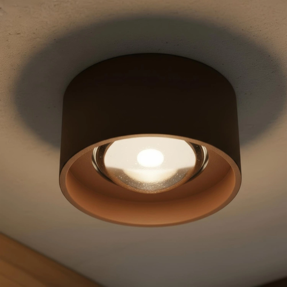 Ceiling spotlight Lenz Ø 11cm rust brown IP54 Lucide 5411212334084