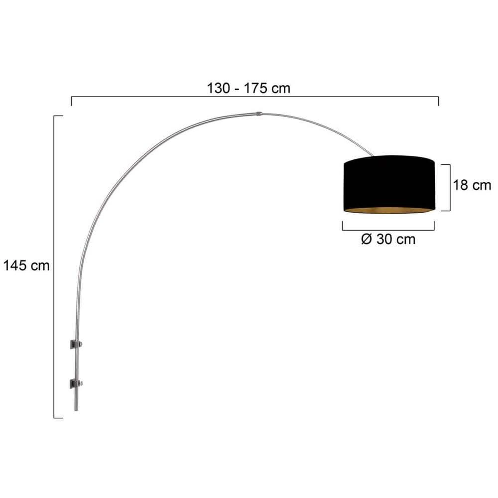 Wall lamp Sparkled Light metal with black shade Steinhauer 8712746175547