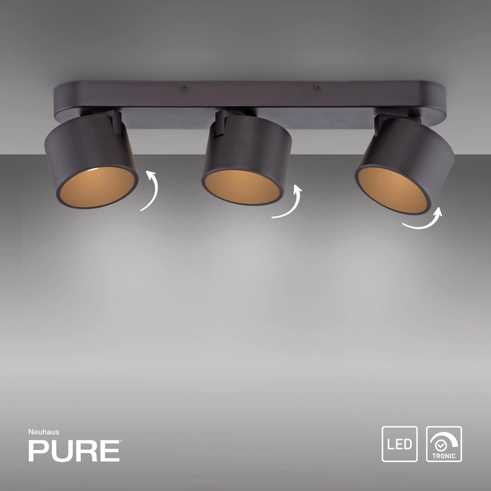 3L Led surface-mounted spotlight Pure Cup black pearl Paul Neuhaus 4012248395615