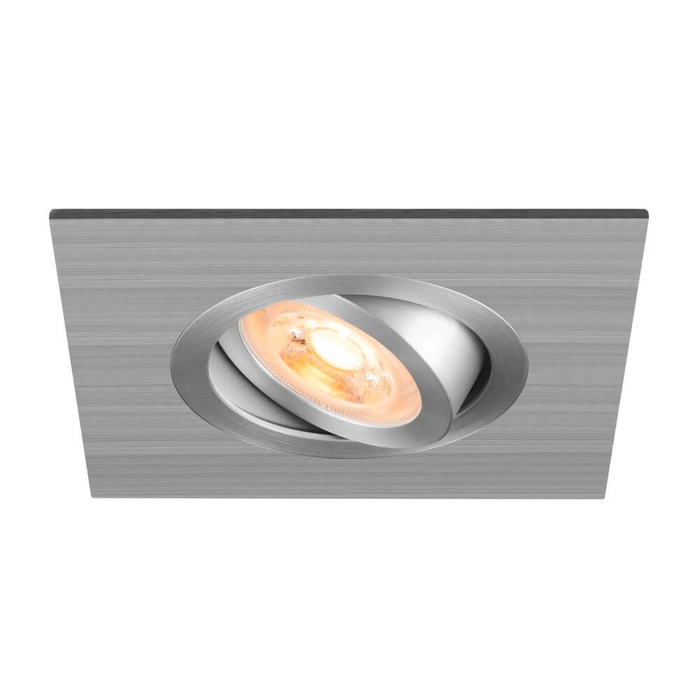 Recessed spotlight New Tria 75 XL square - aluminium - GU10