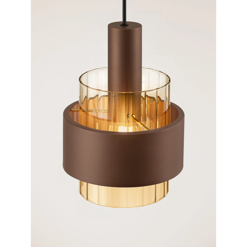 Modern pendant lamp Serena coffee brown Ø 18.5cm Lyora 5212063501133