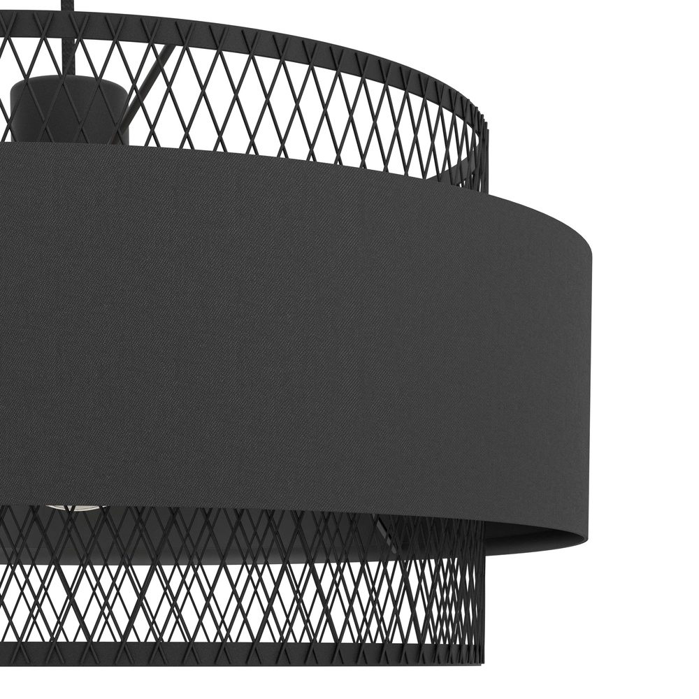 Black pendant lamp Bazely Ø 40cm - 1x E27 Eglo 9002759436681
