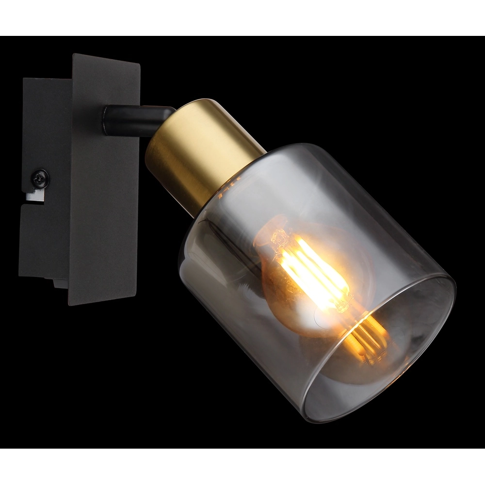 Wall lamp Hollsy black with smoke glass Globo 9007371457847