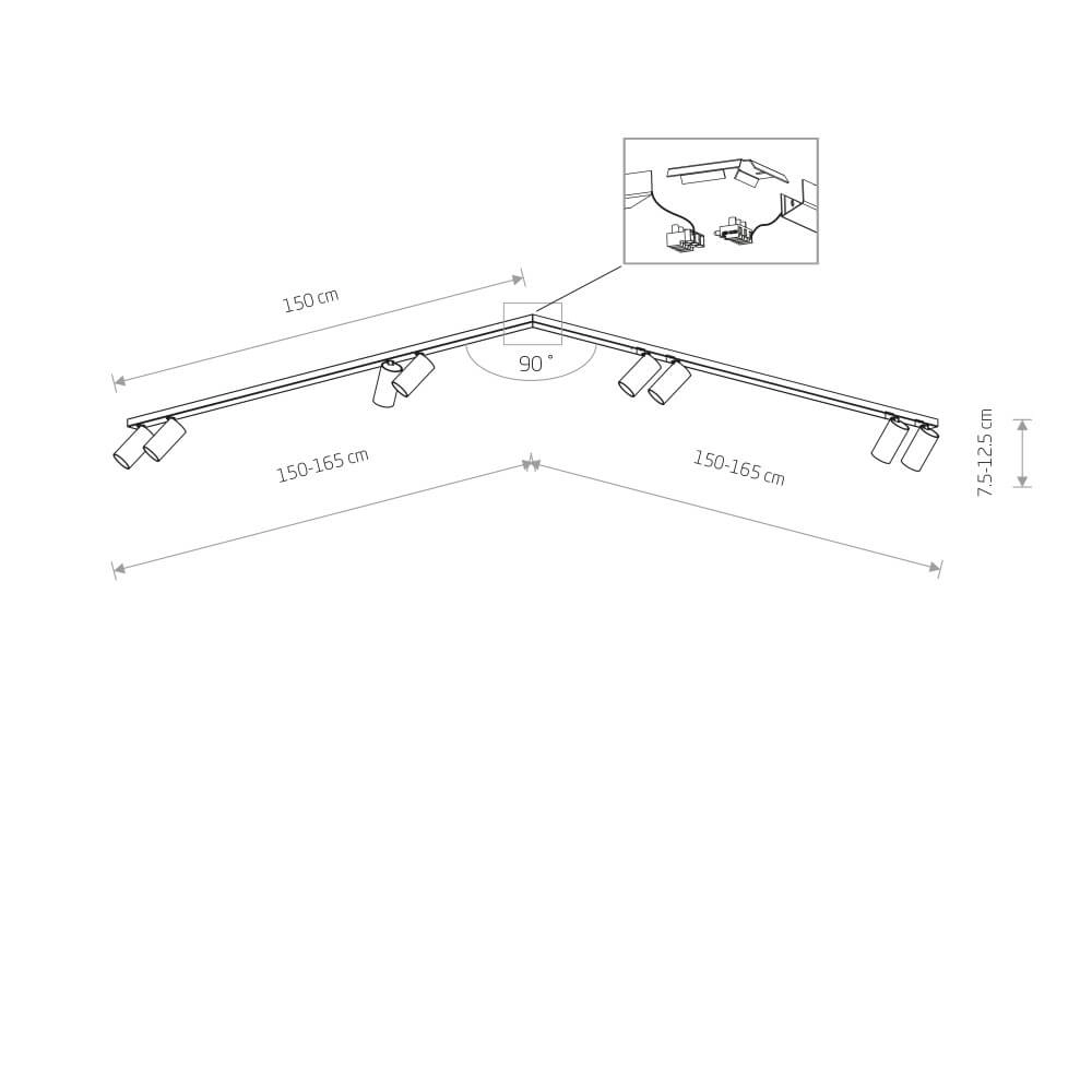 8-spot ceiling spotlight Mono 2x 150cm Lyora 5903139769594