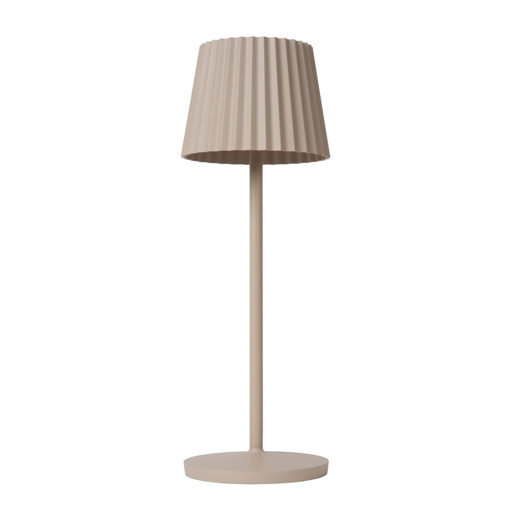 Rechargeable table lamp Justine Sand brown with charging station
