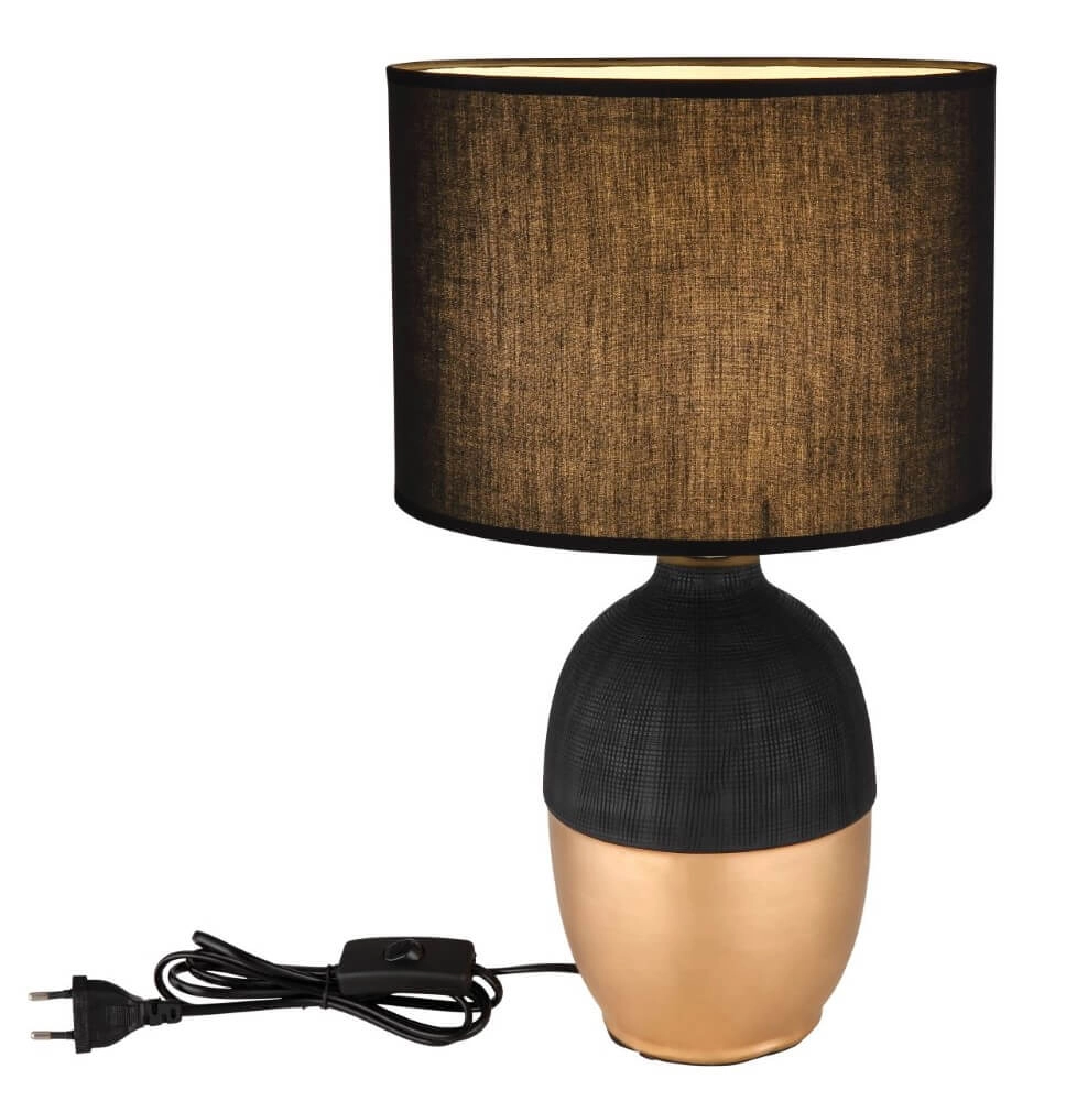 Golden table lamp Valentino with black Globo 9007371441297