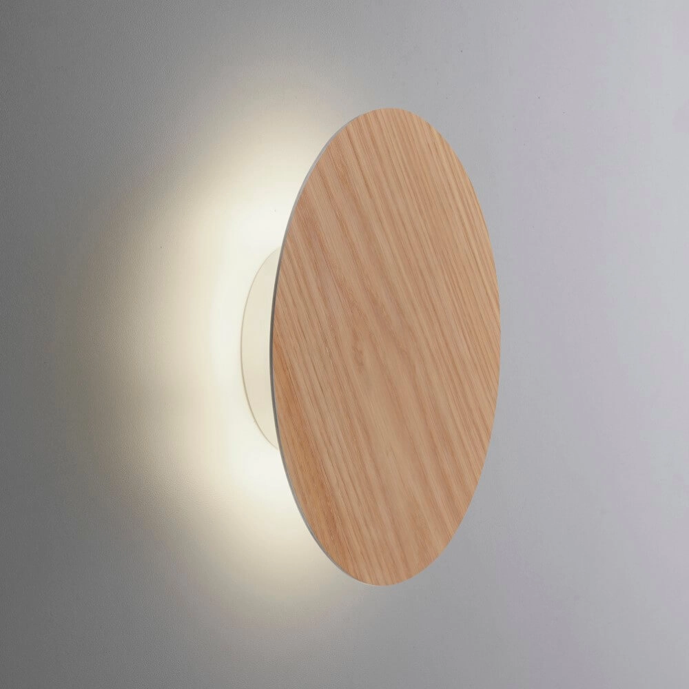 Design wall lamp Akku Puntua Ø 25cm wood Paul Neuhaus 4012248375792