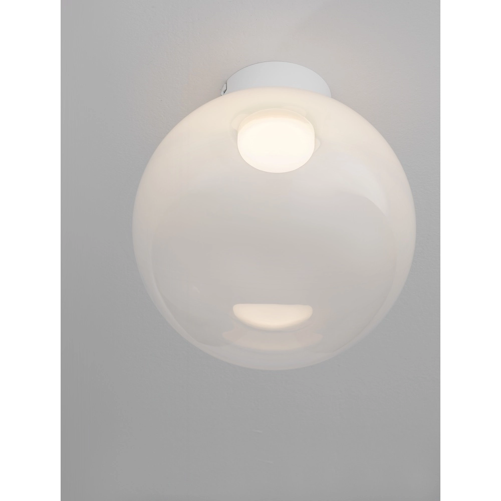 White ceiling lamp Bolita bulb Ø 30cm