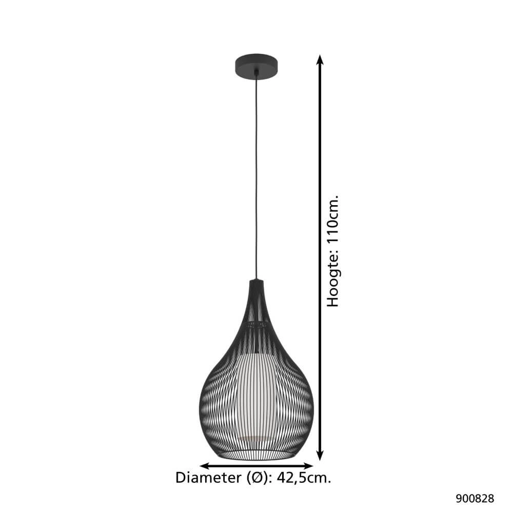 Modern black pendant lamp Razoni 1 Ø 32.5cm Eglo 9008606267958