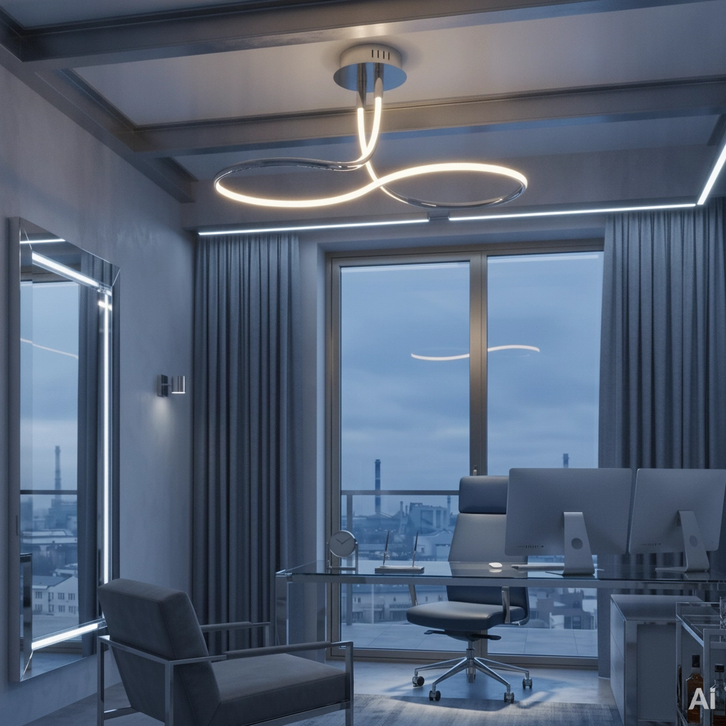 Ceiling lamp Fungo Curl chrome