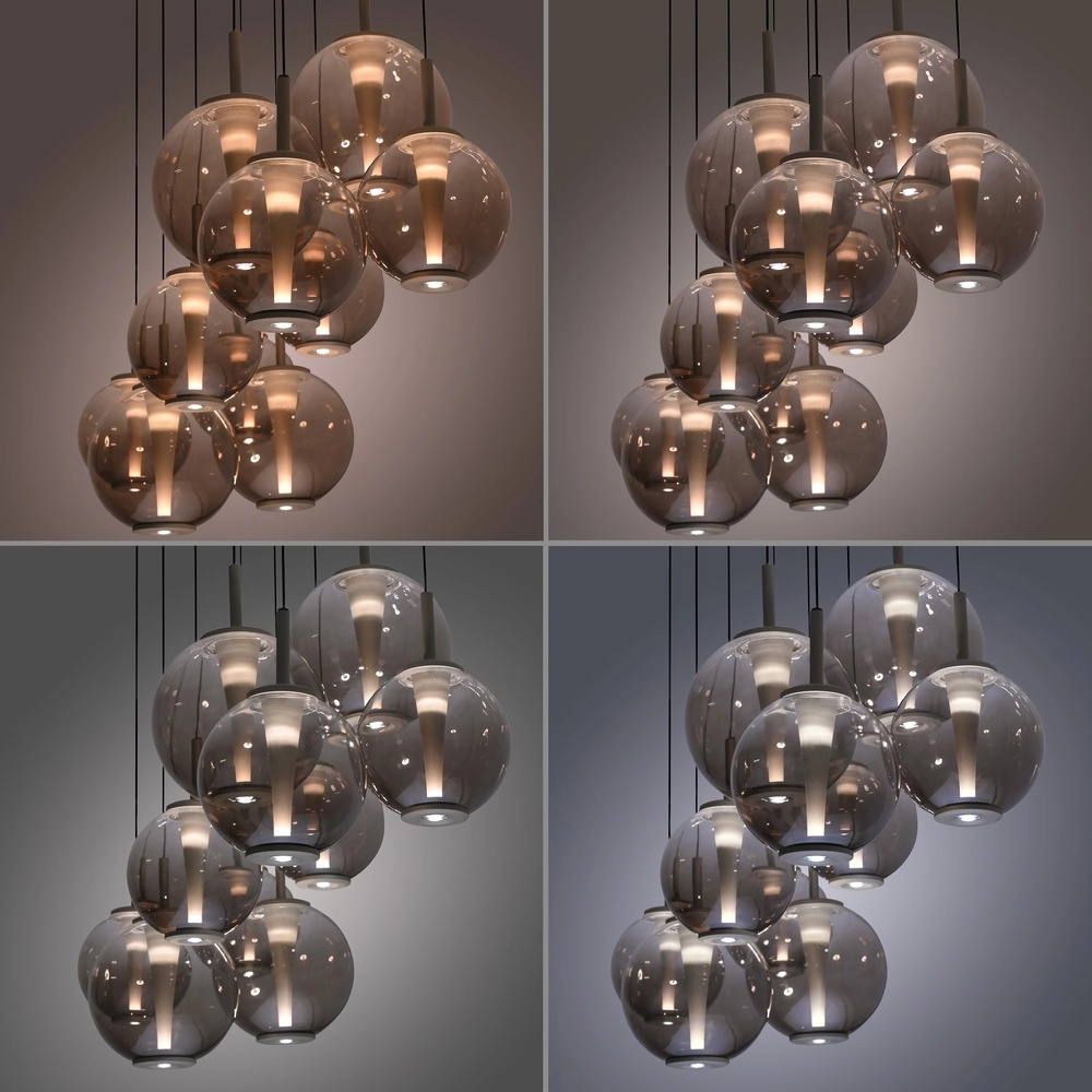 Pendant lamp Pure E-Infinty Bronce with amber glass Paul Neuhaus 4012248397886