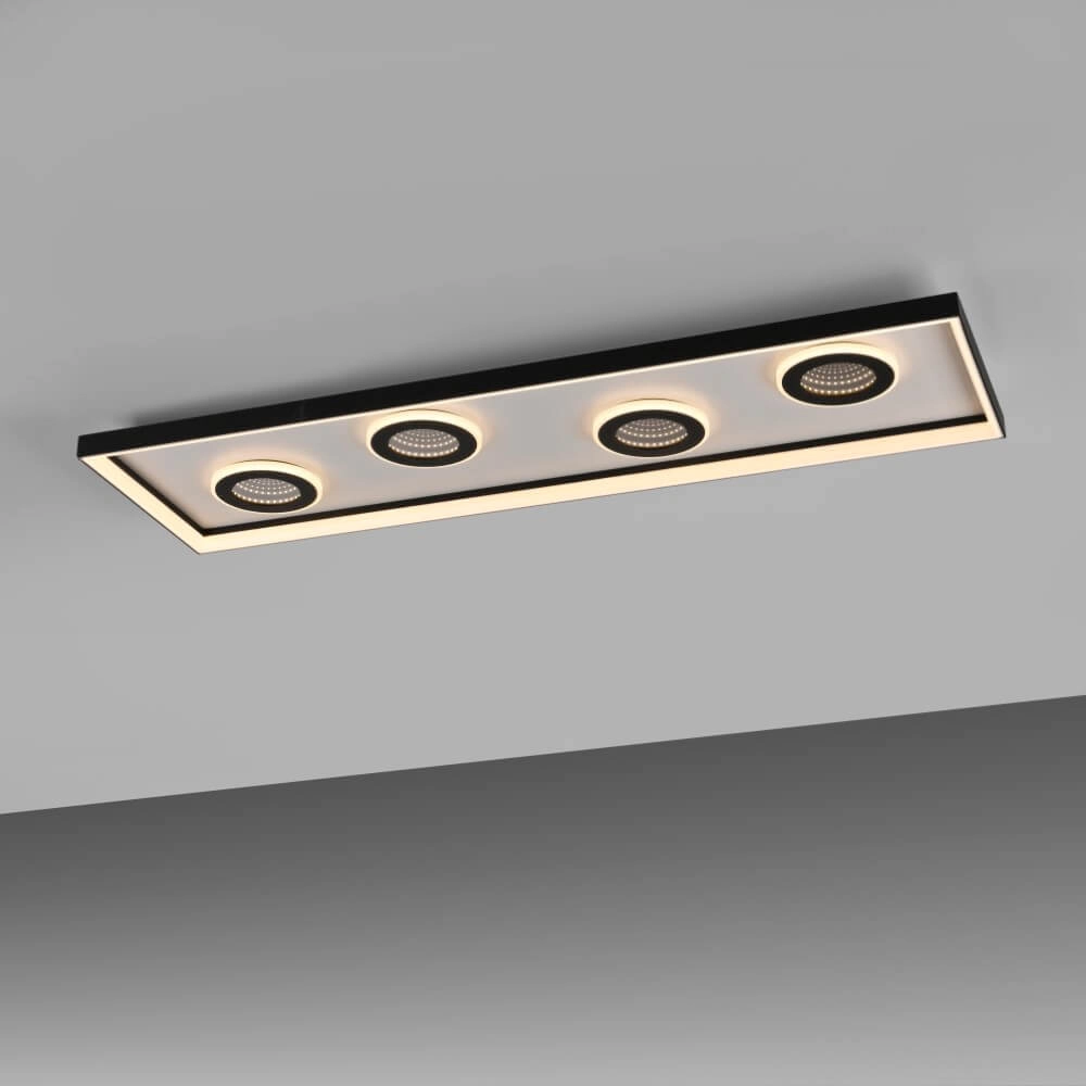 Rectangular ceiling lamp Dune black Paul Neuhaus 4012248384923