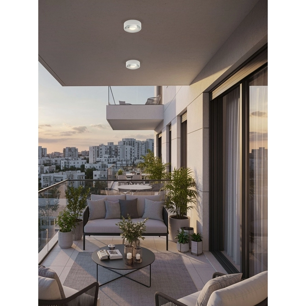 Sleek ceiling lamp Grix white