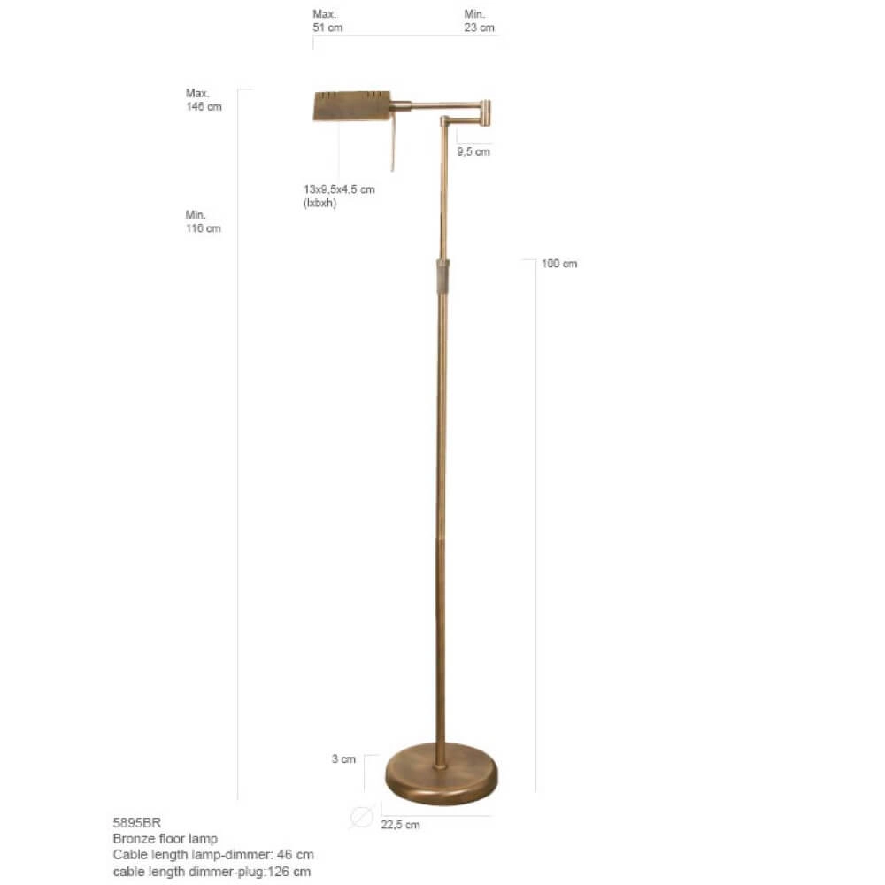Floor lamp Mexlite bronze brown Steinhauer 8712746049541