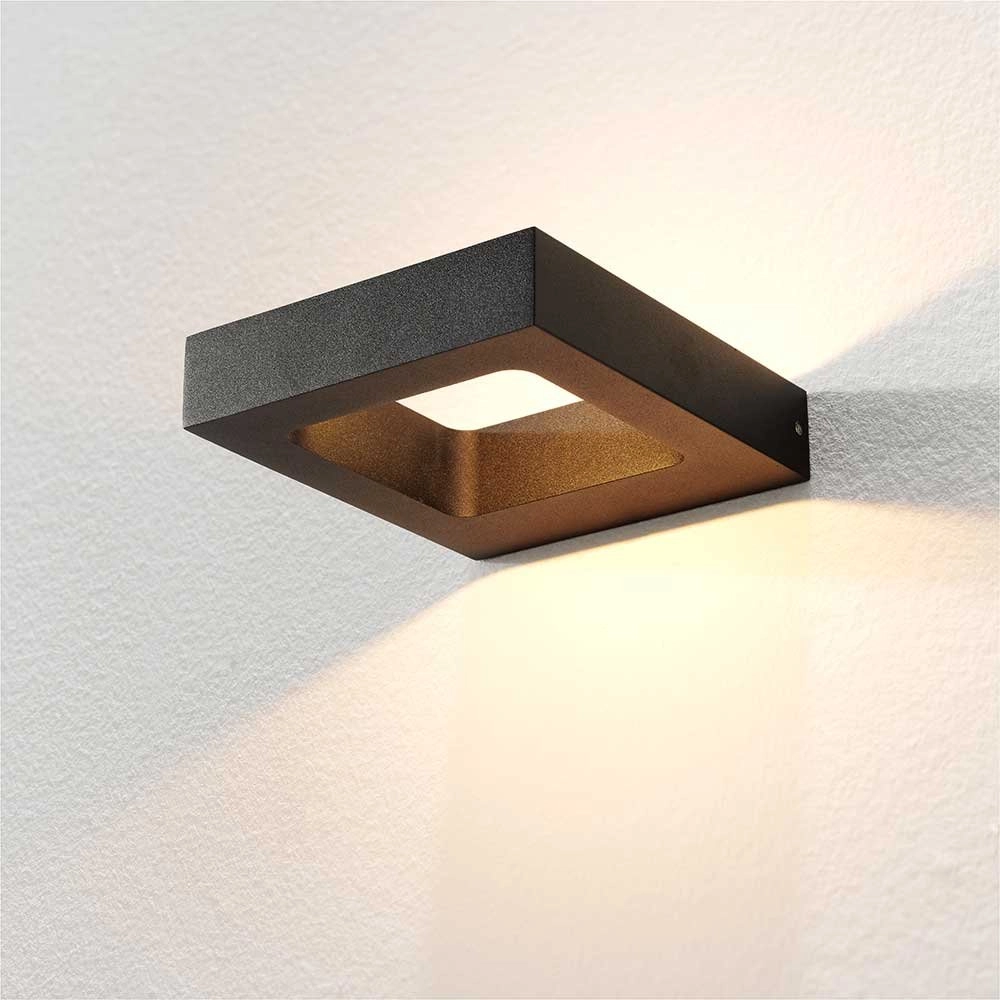 LED facade spotlight Carre 13cm - black