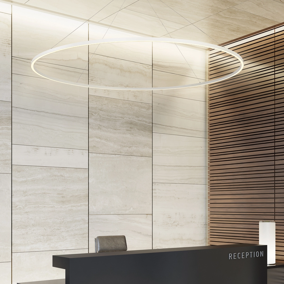 Design pendant lamp Compass Ø 200cm white Lyora 5053423308081
