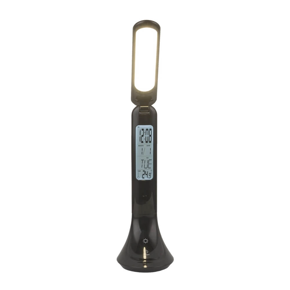 Desk lamp Tyrell black with clock Globo 9007371379033