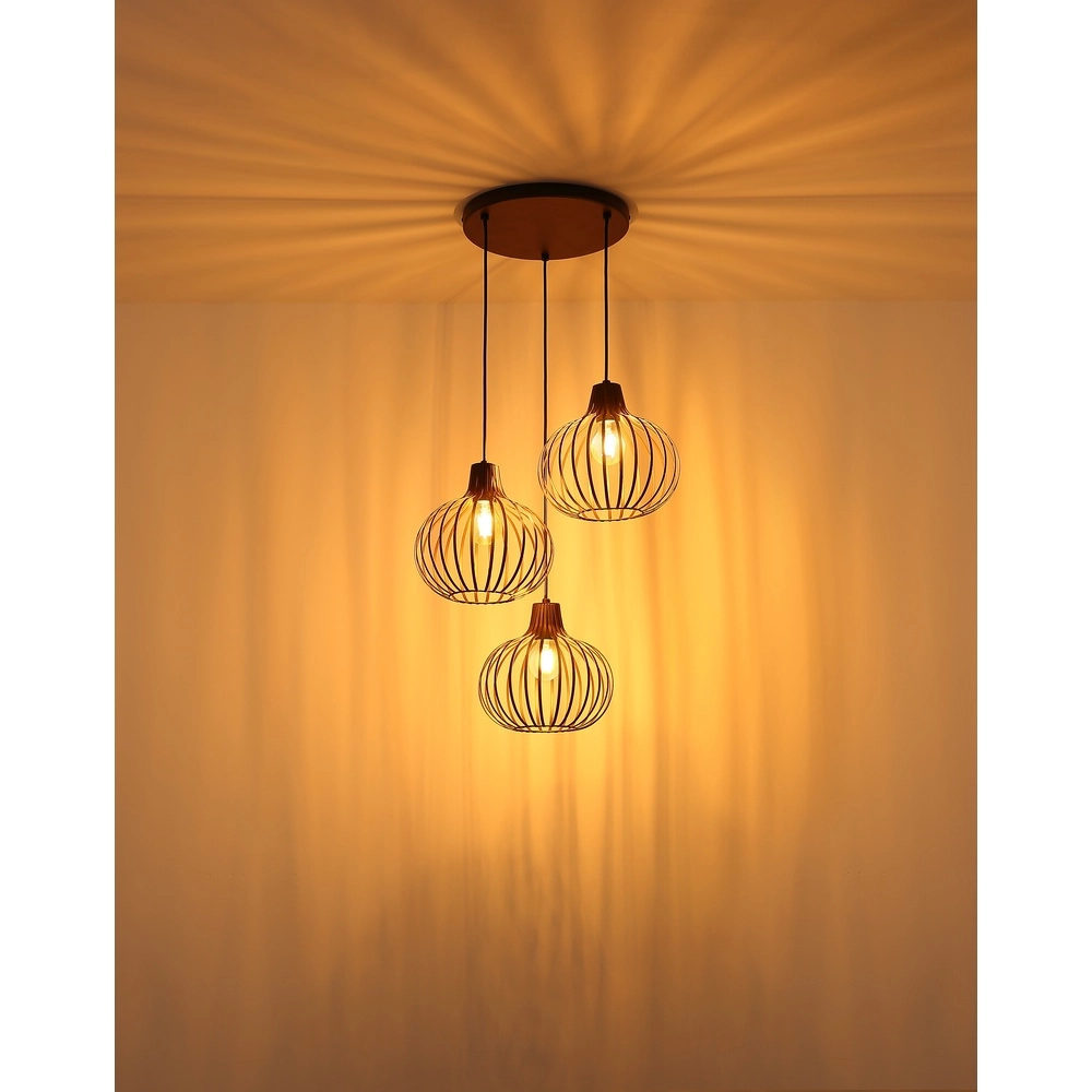 Design pendant lamp Mateo 3-light rust briun Globo 9007371569144
