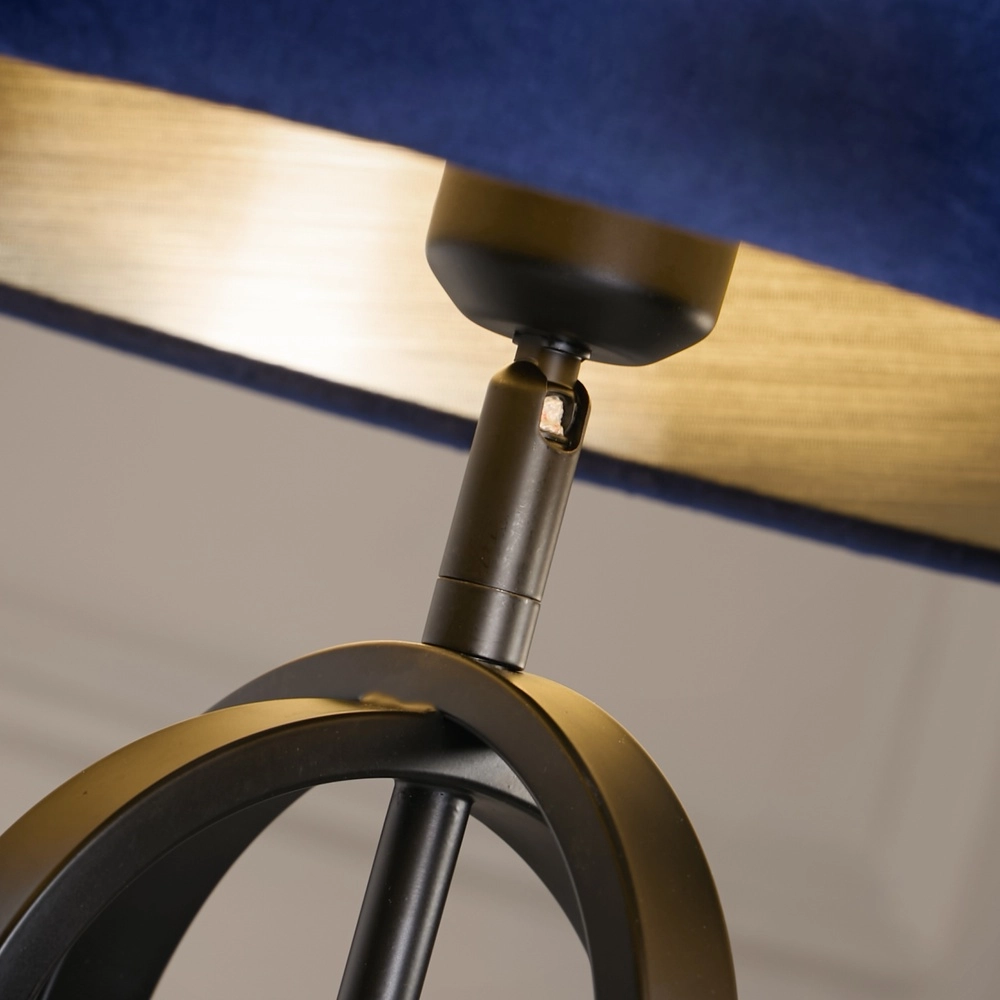 Table lamp Chic black with blue hood Searchlight 5053423305042
