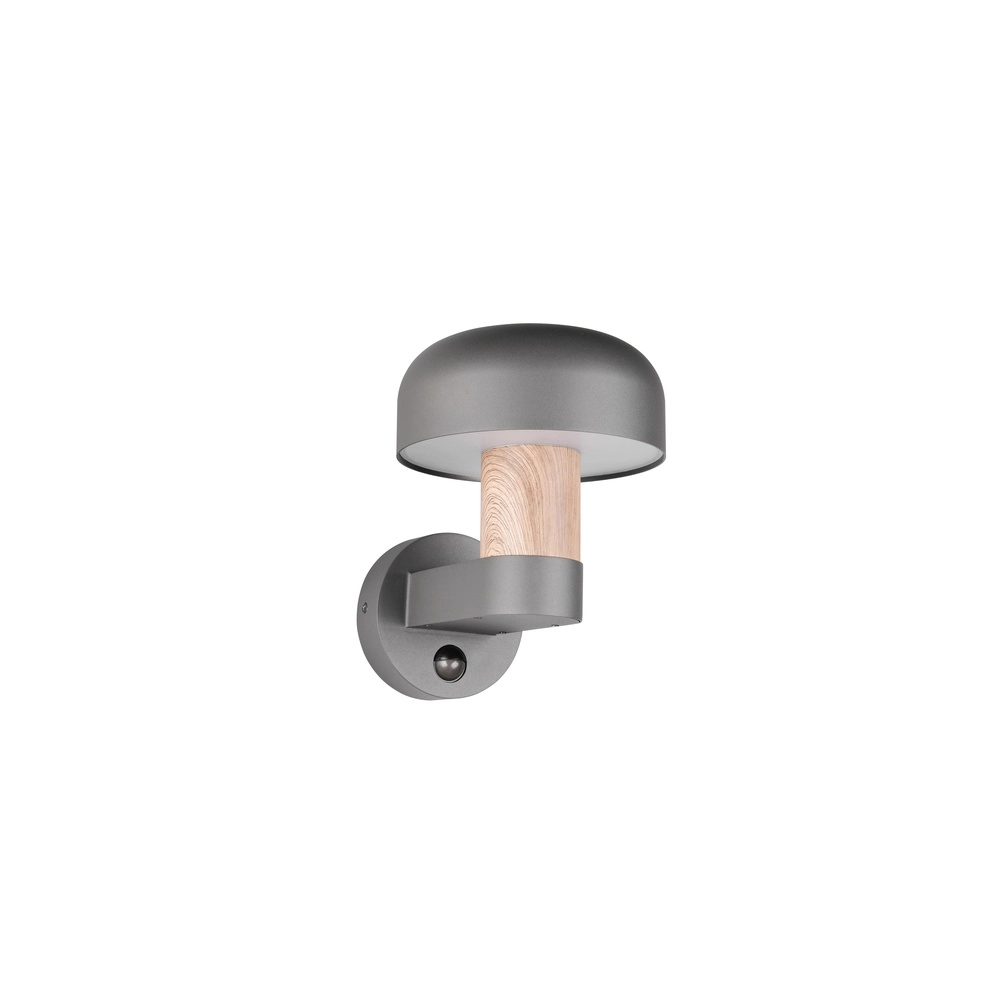 Wall lamp Fraser Grey with wood and sensor Trio 4017807648577