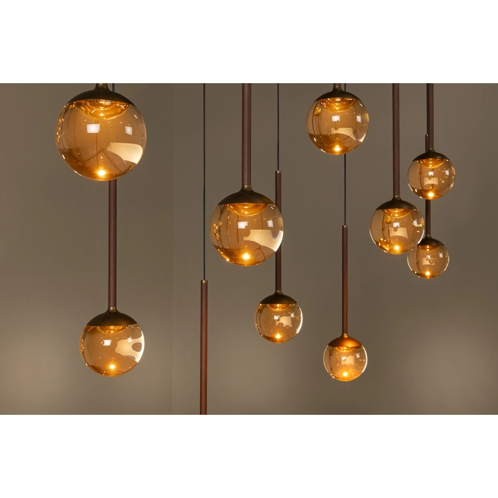 Oval pendant lamp Calina 12-light with amber spheres Premium by Lucide 5411212242068