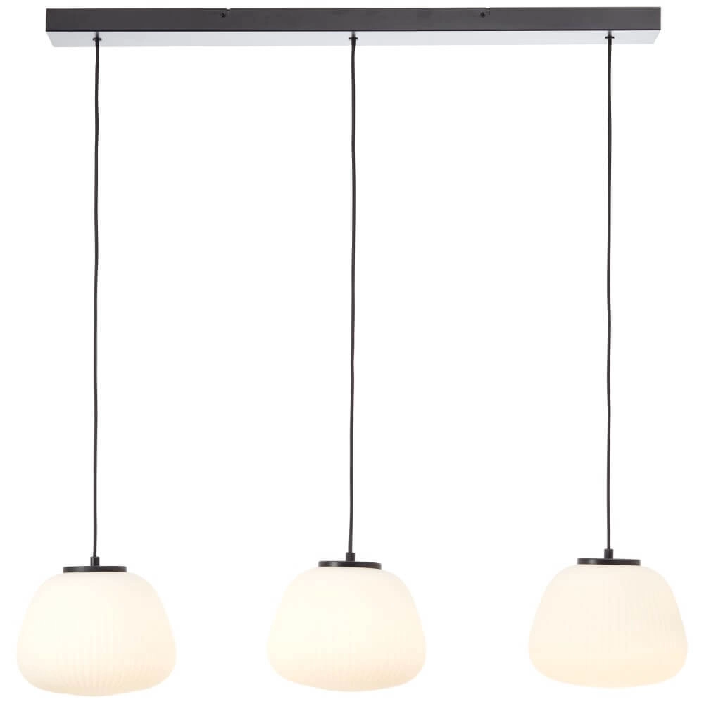 Pendant lamp Kaizen 3-light black with white