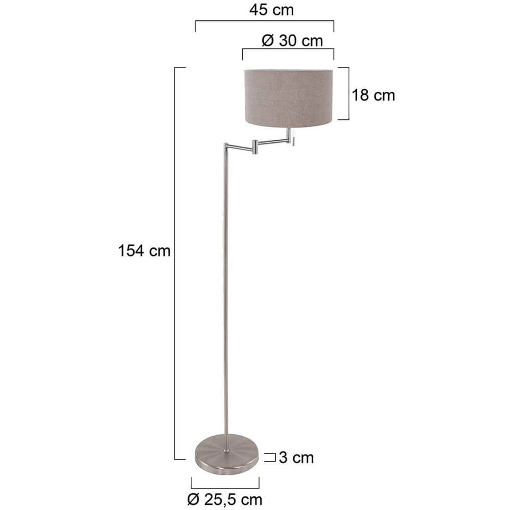 Floor lamp Bella metal with gray shade Steinhauer 8712746174533