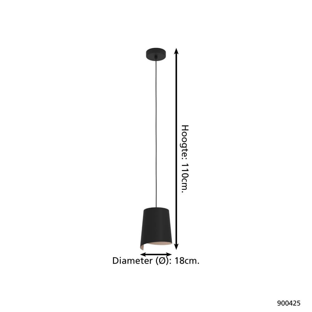 Black hanging lamp Bolivia Ø 18cm Eglo 9008606243853