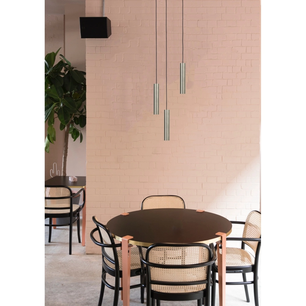 Pendant lamp Run Ø35 round plate - 3x GU10 - nickel matt Masterlight 8718121215846